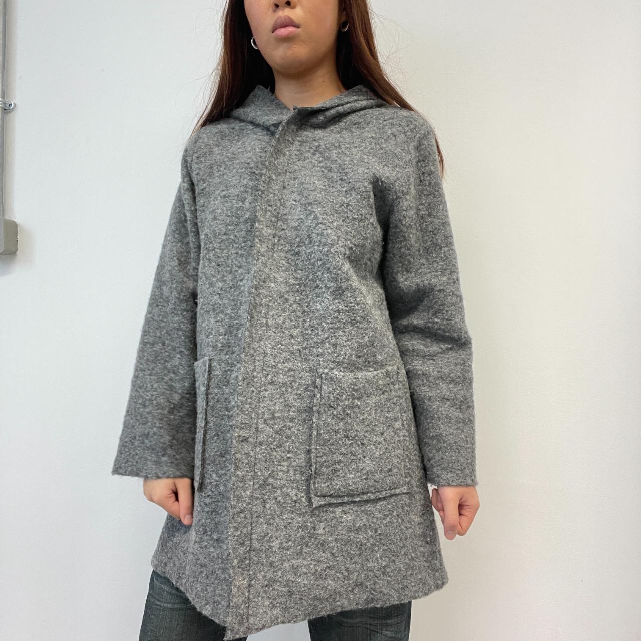 Charcoal Grey Hooded Trench Coat
