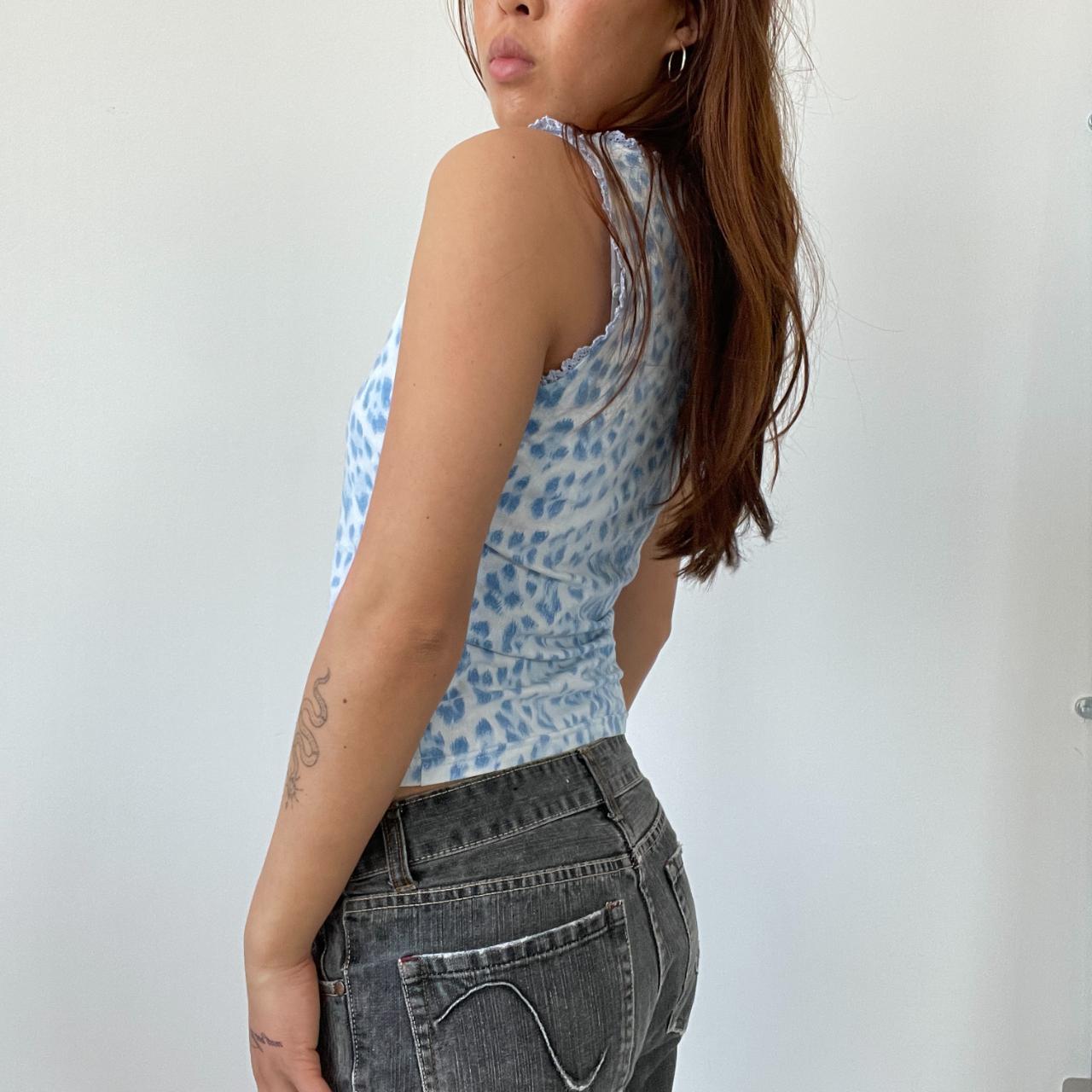 Baby Blue Moschino Leopard Print Top