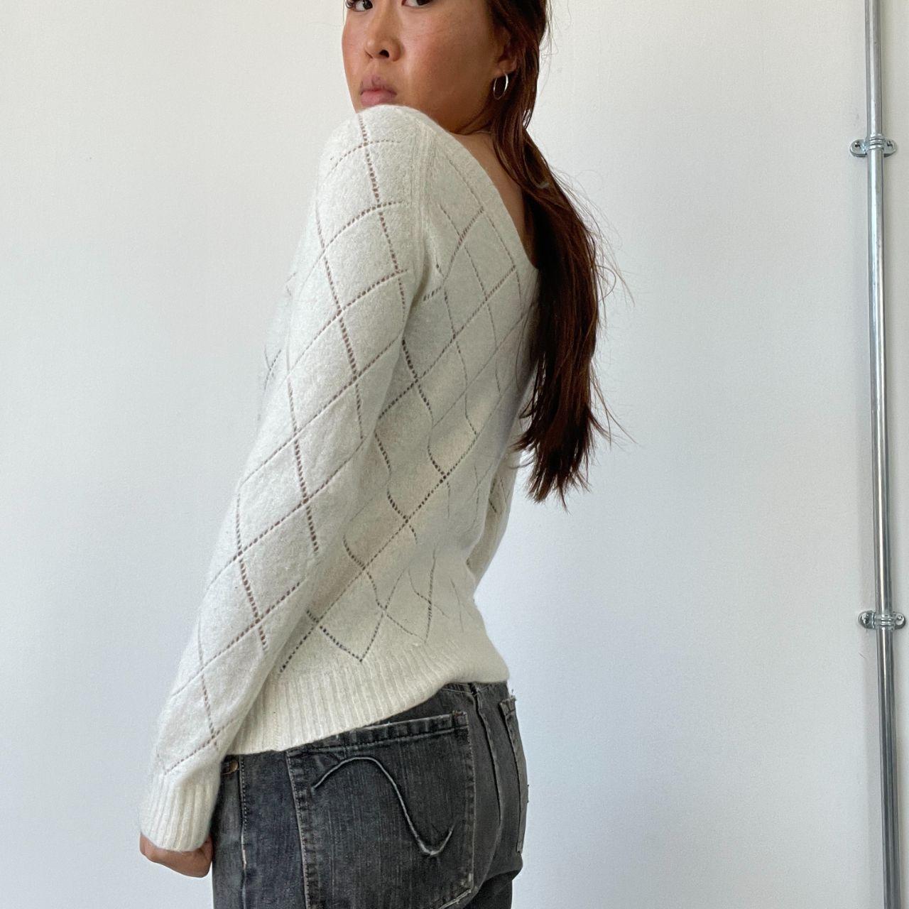 Cream Argyle Knit Jumper