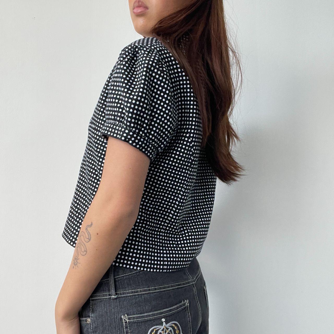 Black Polka Dot Babydoll Top