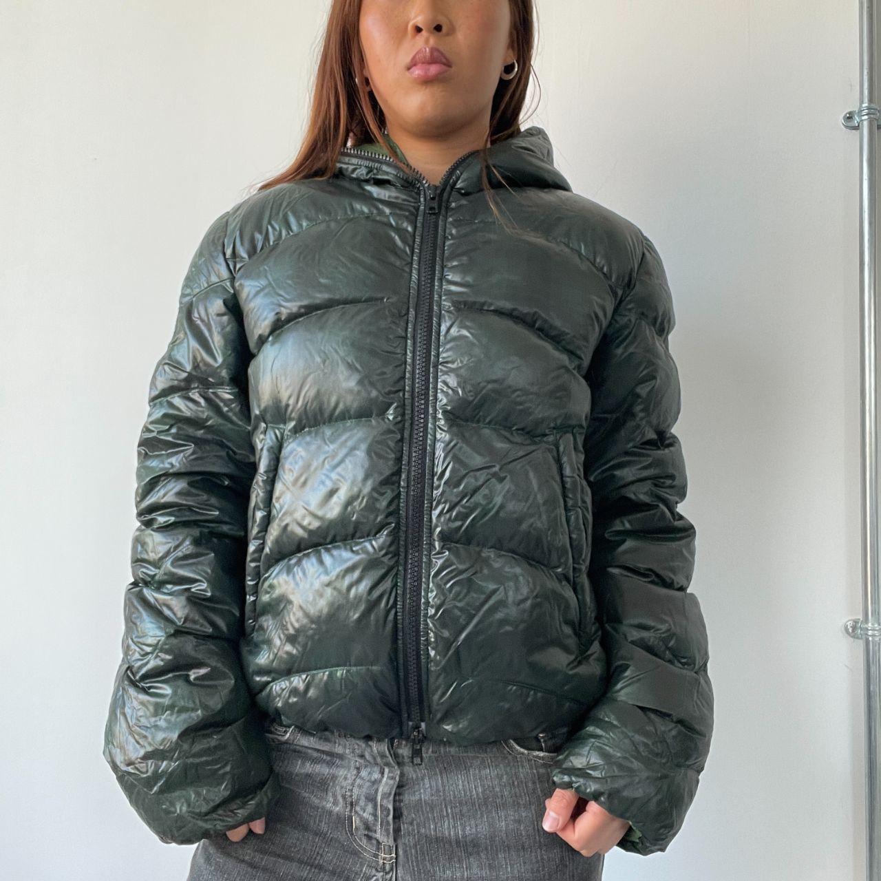 Green Shiny Puffer Jacket