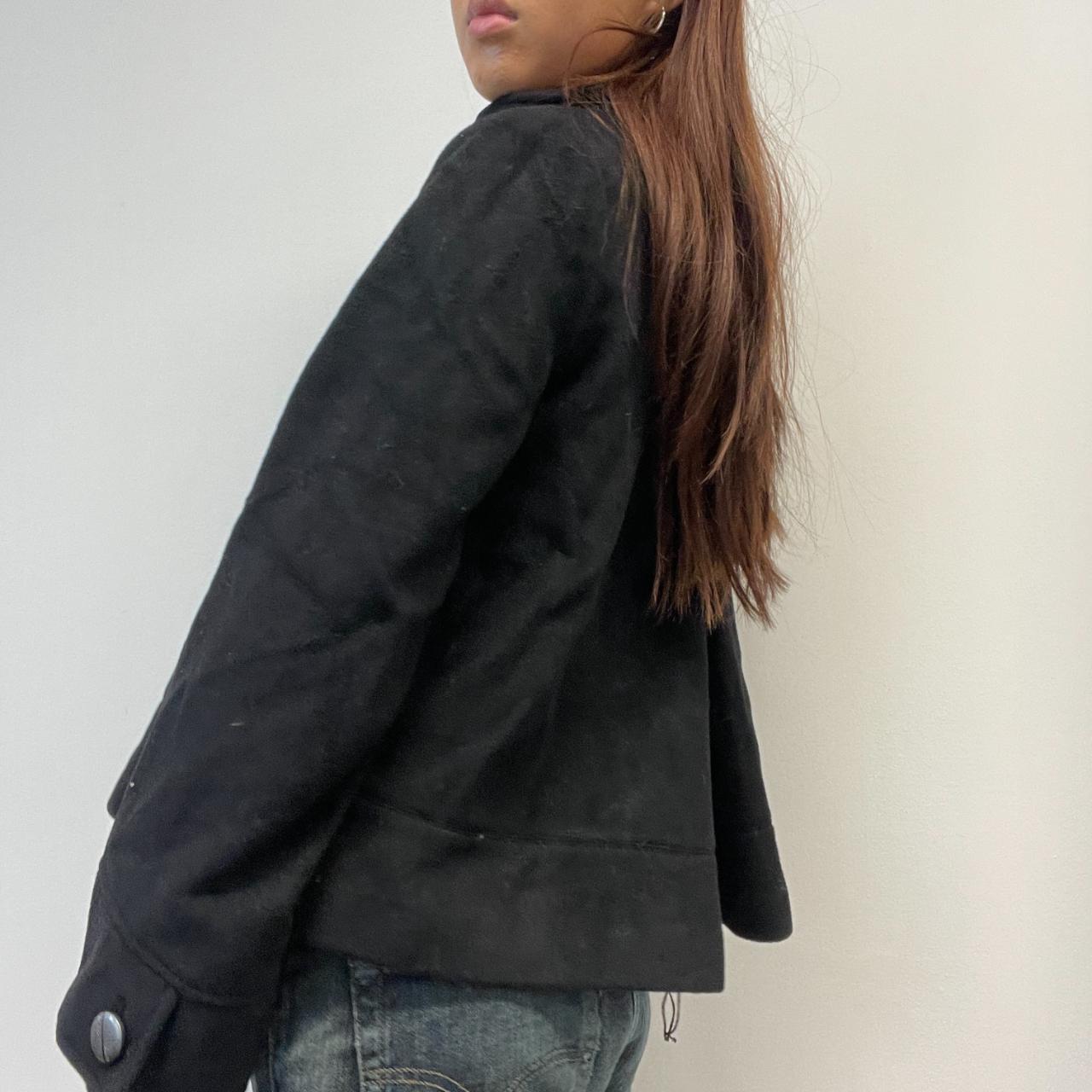 Black Wool Asymmetric Jacket