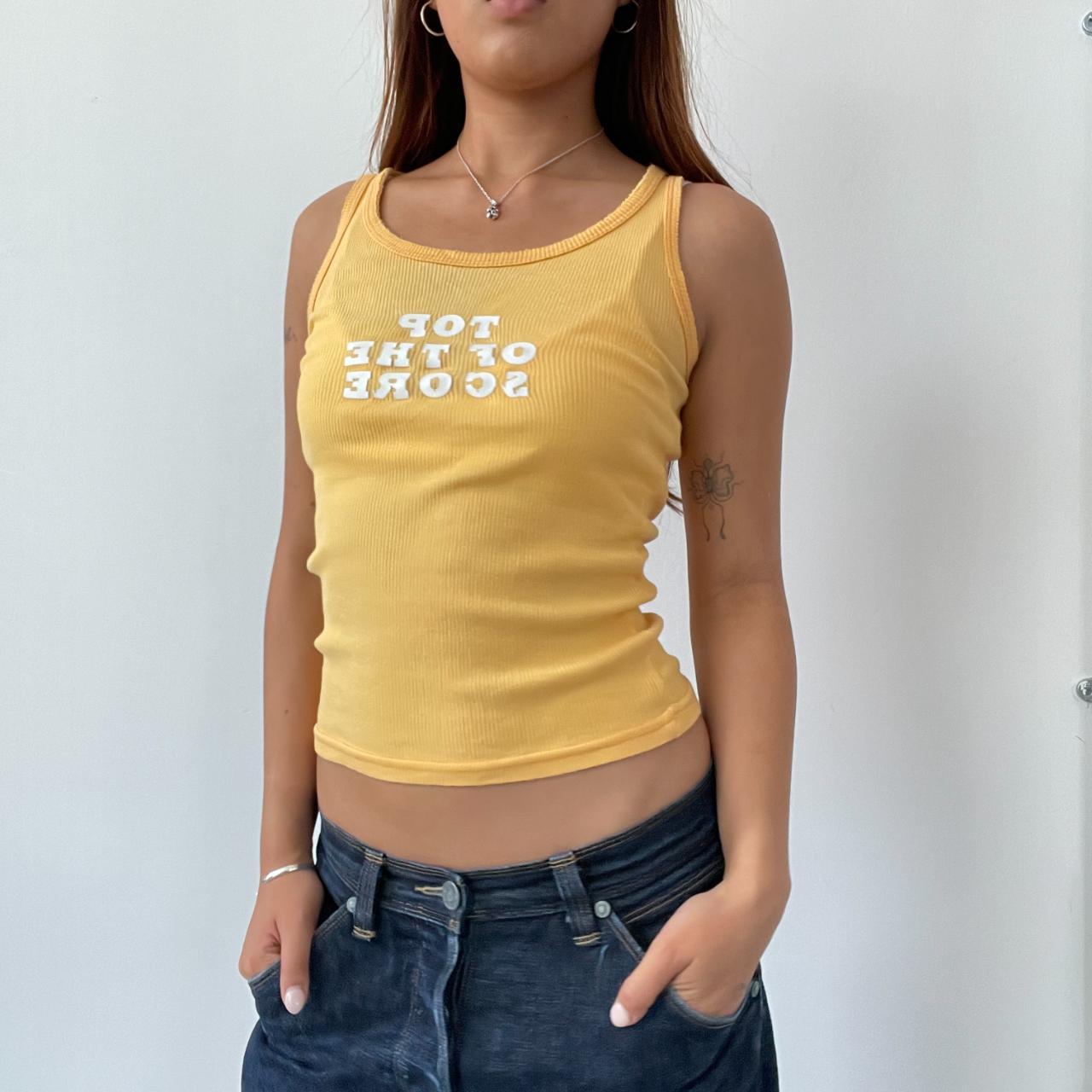 Orange Slogan Tank Top