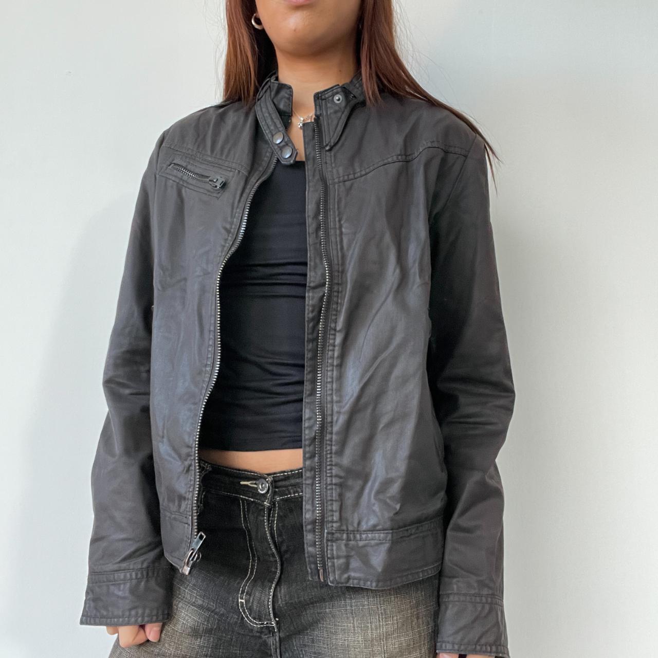 Dark Brown Leather Biker Jacket