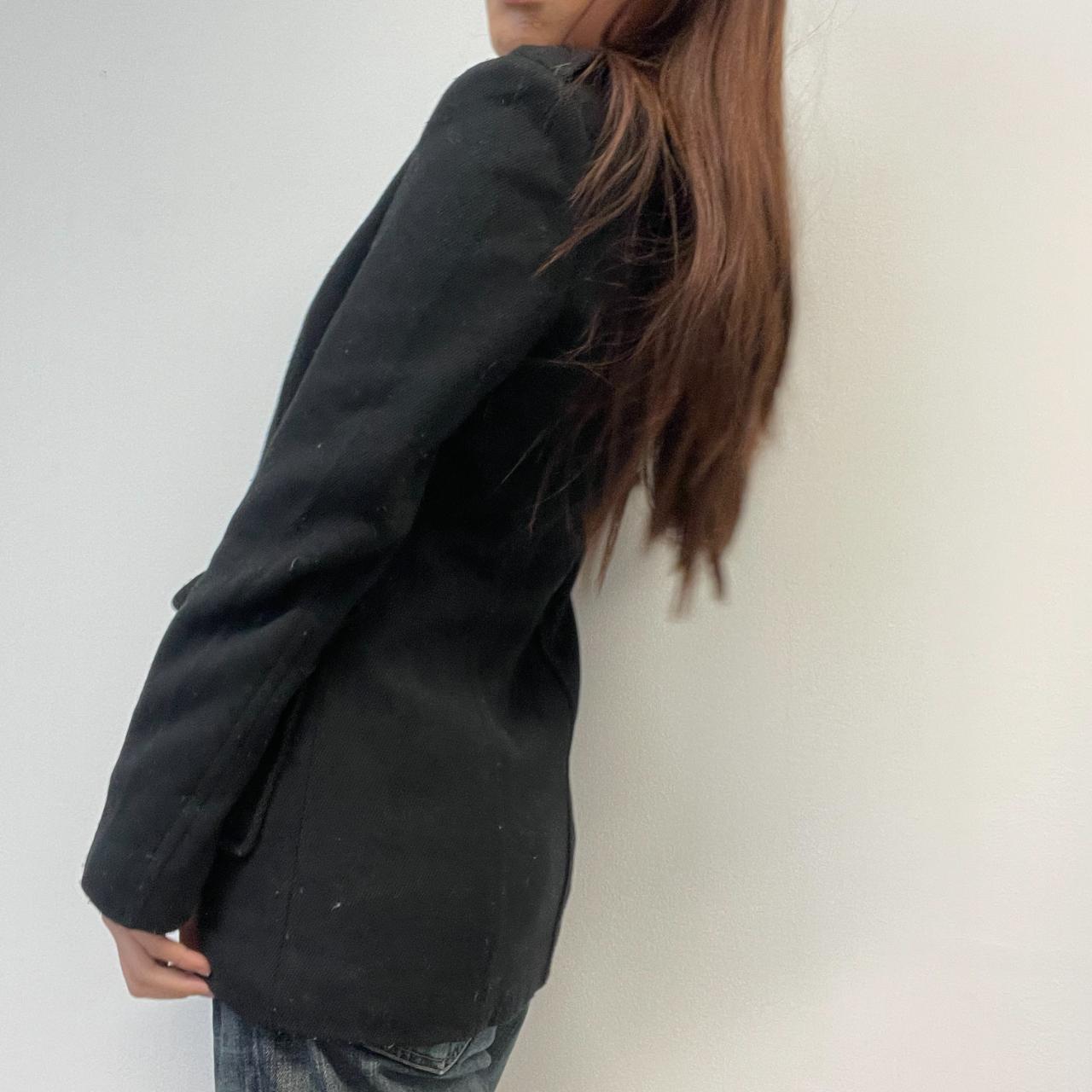 Black Wool Structured Peacoat Trench