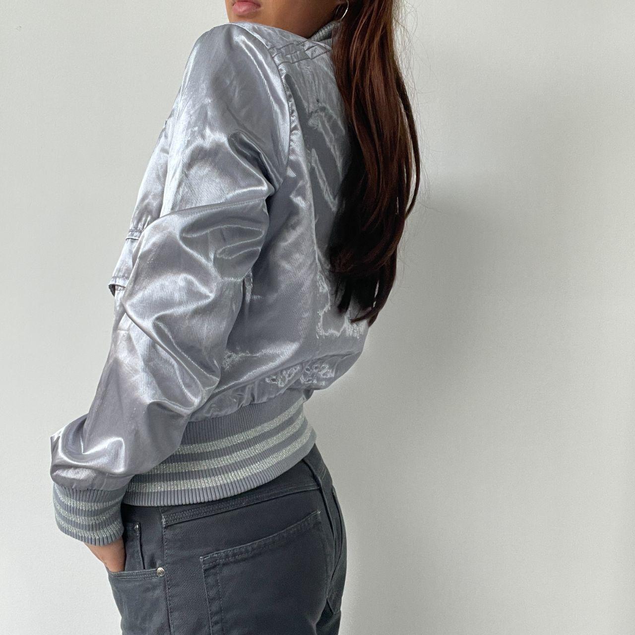 Silver Boxy Biker Jacket