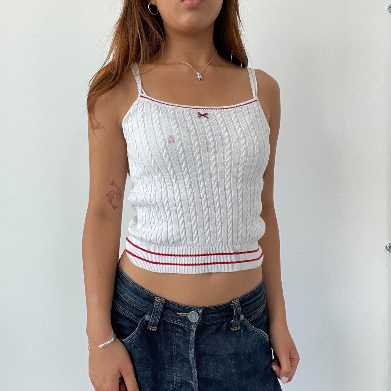 White Cable Knit Cami Top