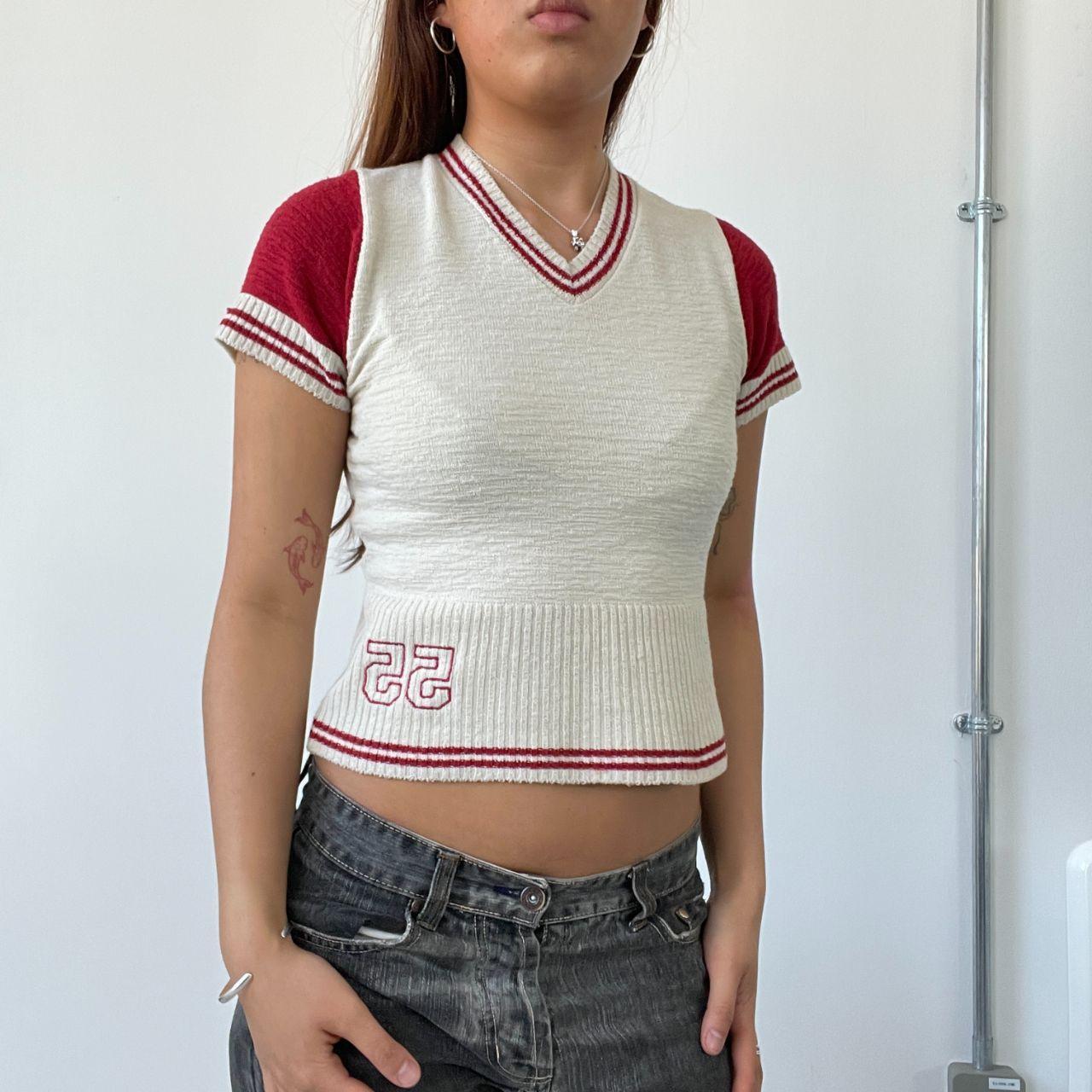 Red/Cream Knitted Baby Tee
