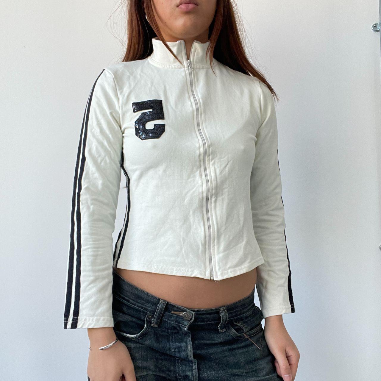 White Cropped Racer Jumper