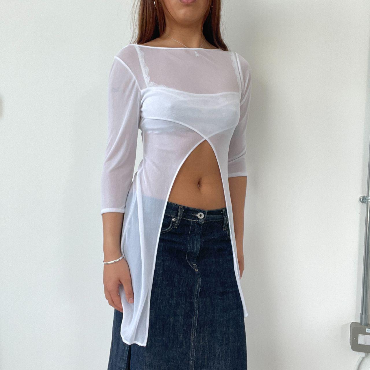 White Sheer Dress Top