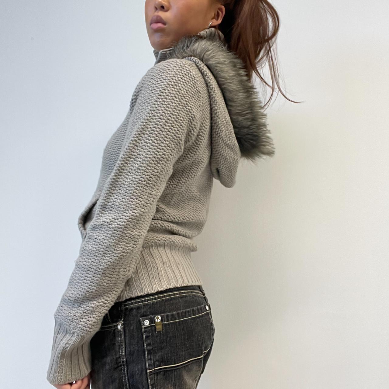 Beige Knit Hooded Jumper