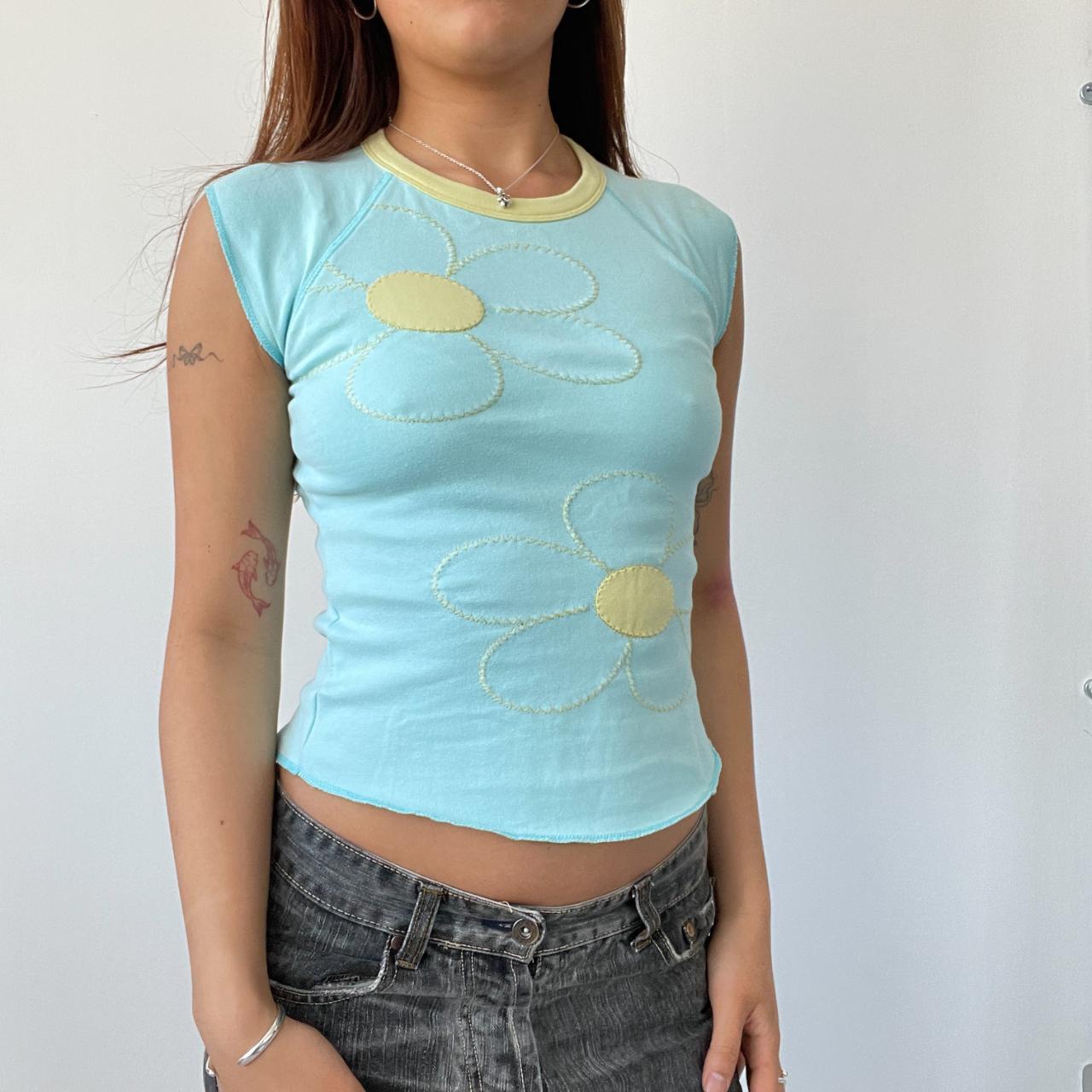 Baby Blue Floral Baby Tee