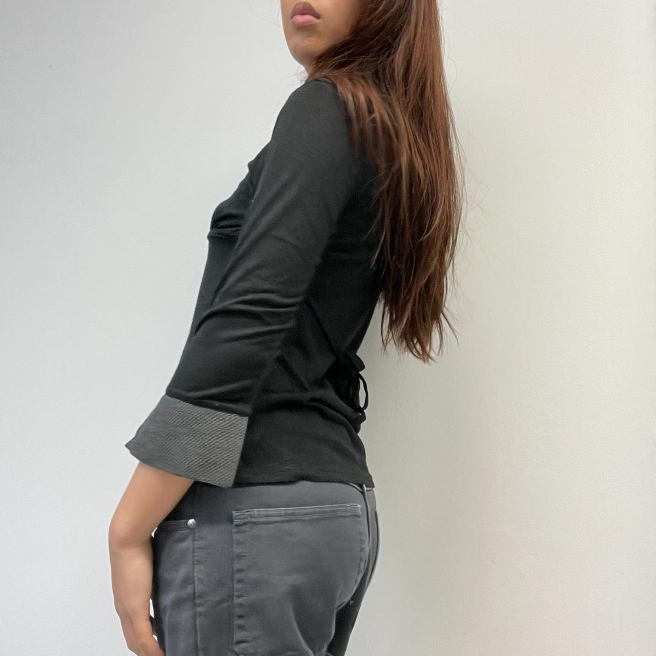 Black/Grey Asymmetric Layered Shirt