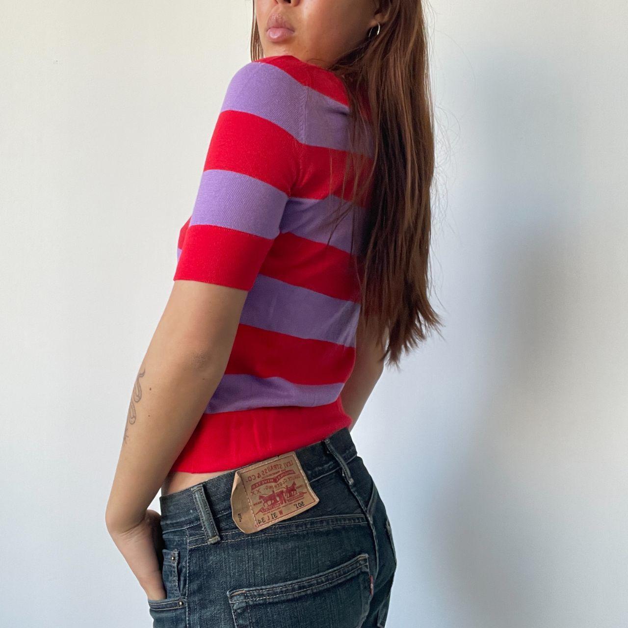 Red/Purple Stripy Knitted Top