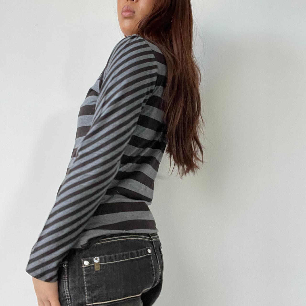 Grey/Brown Stripy Long Sleeve