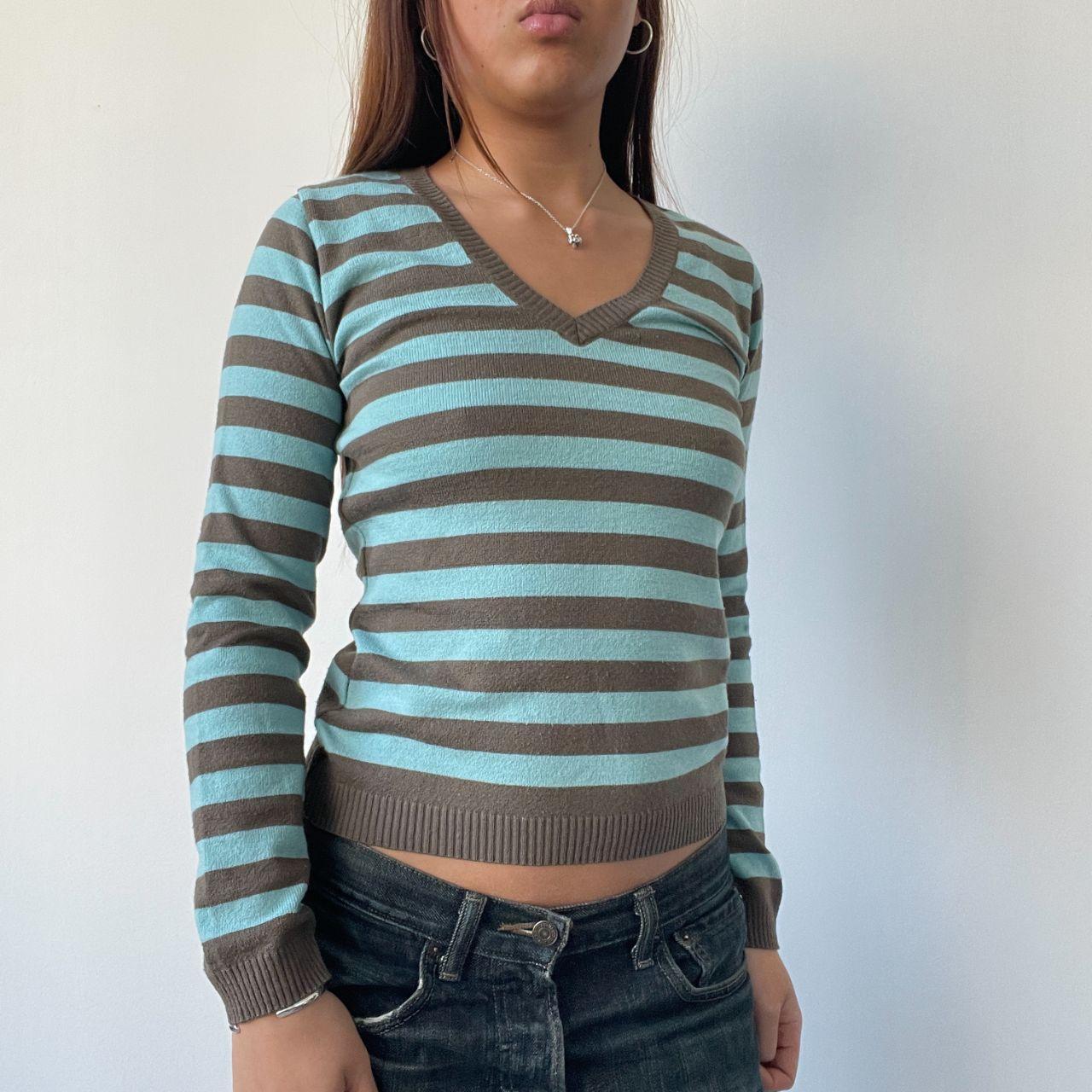 Blue/Brown Stripy Knit Jumper