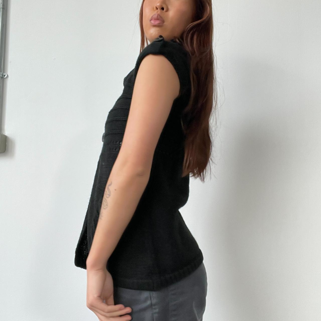 Black Collared Knit Cardigan