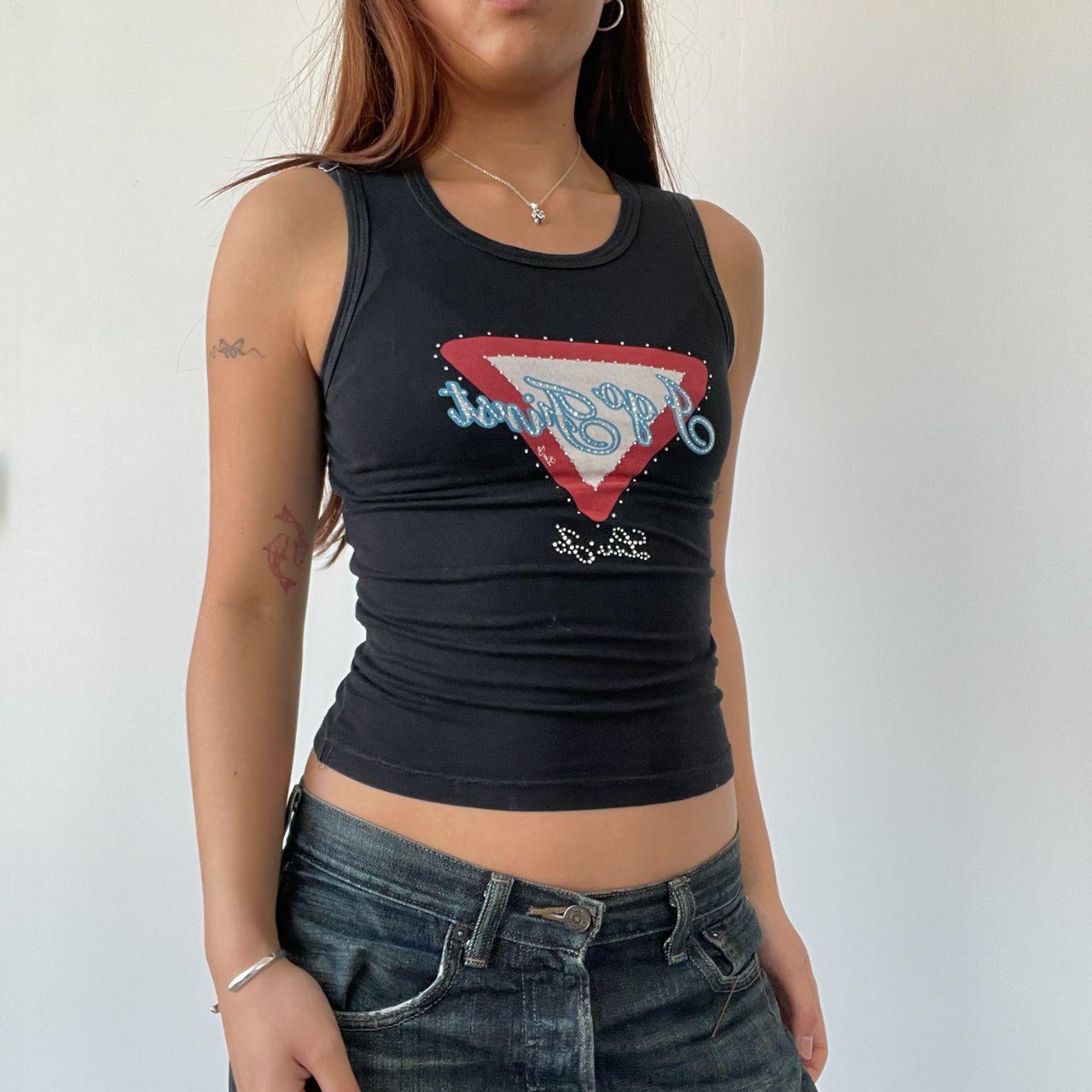 Black Diamante Vest Top