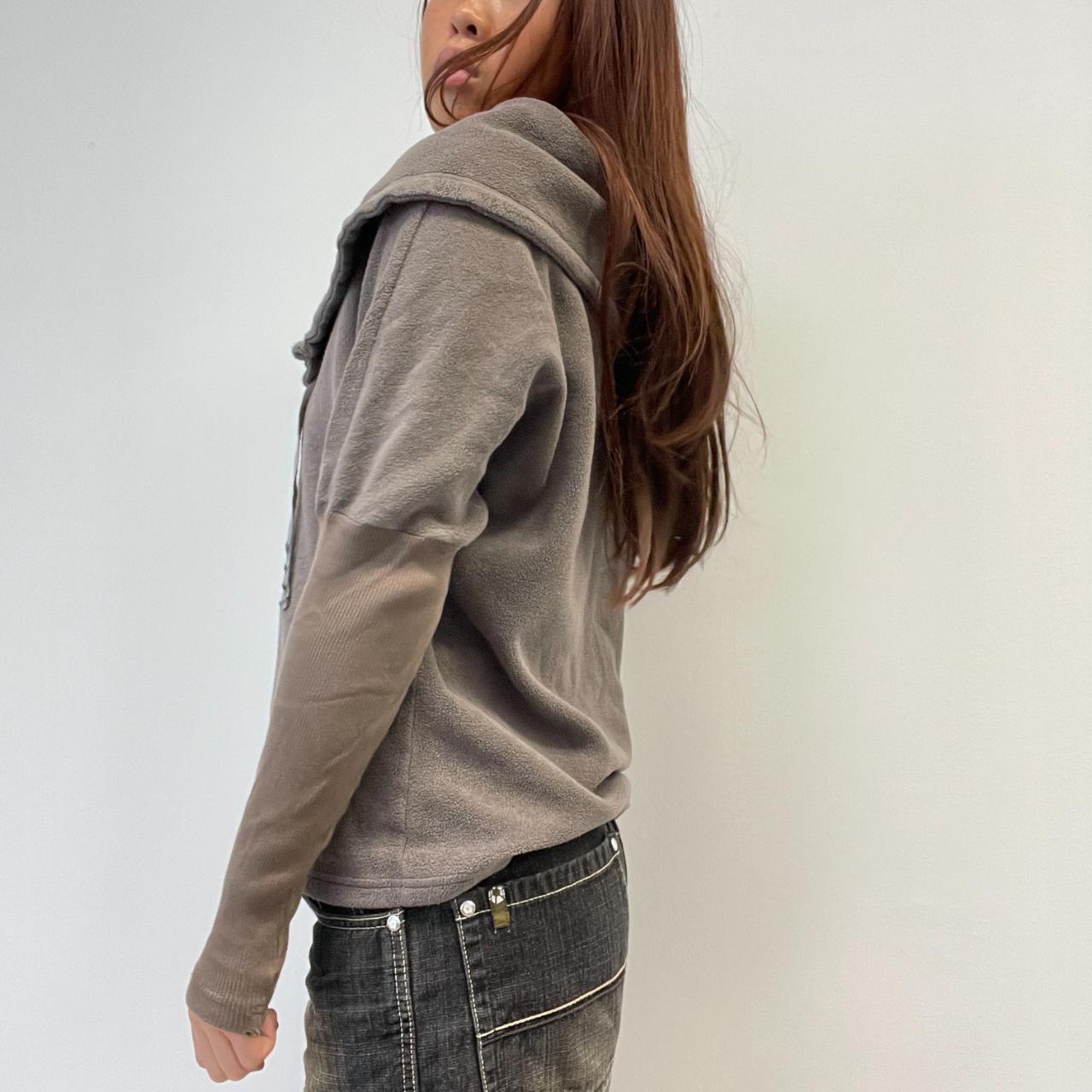 Brown Cop Copine Asymmetric Fleece Jumper
