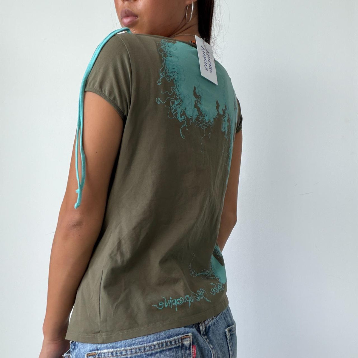 Vintage Khaki and Blue Cop Copine Top