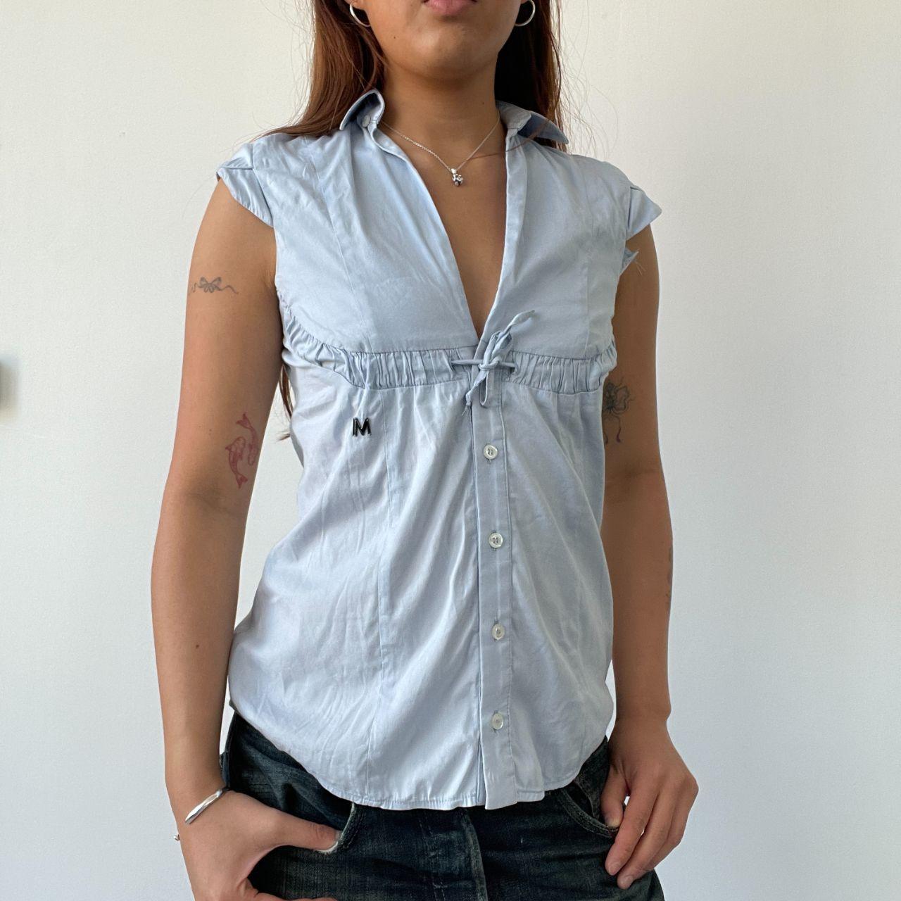 Baby Blue Drawstring Shirt