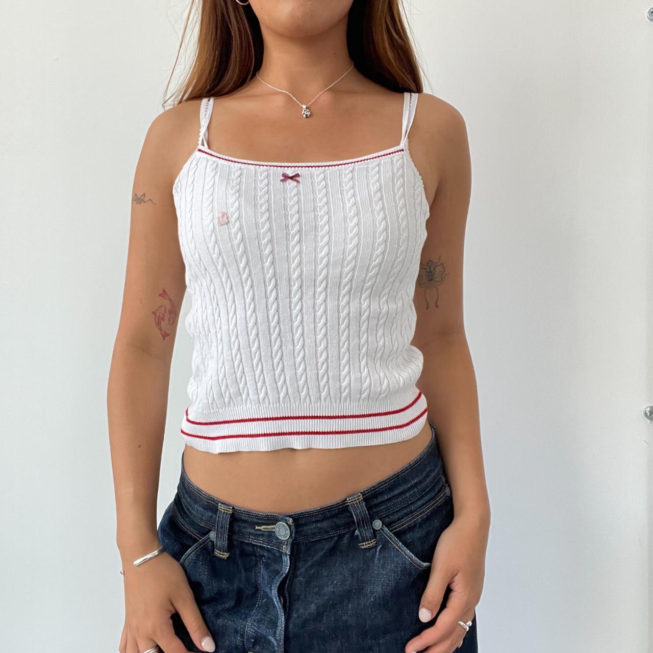 White Cable Knit Cami Top