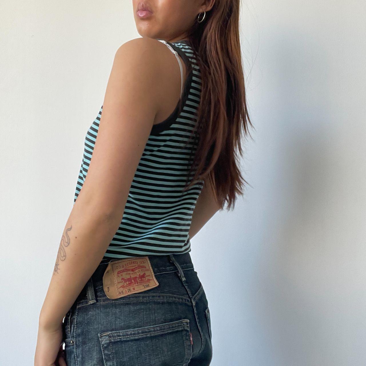 Blue Stripy Cop Copiner Vest Top