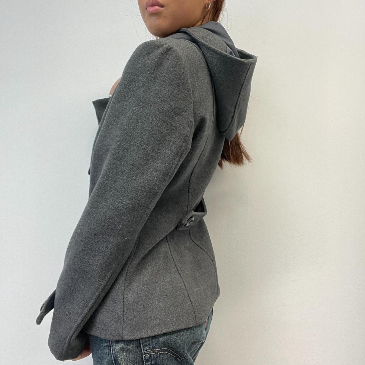 Grey Asymmetric Wool Coat