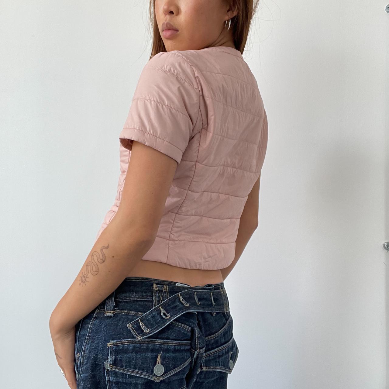 Pink Puffy Button Up Top