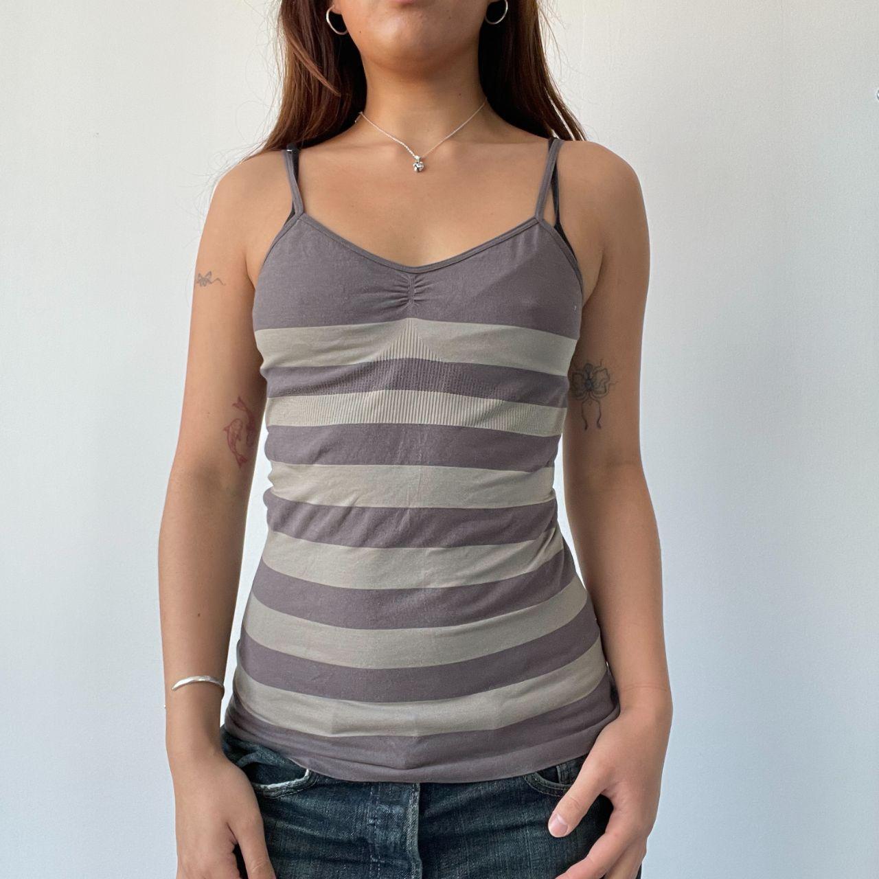 Purple/Brown Stripy Vest Top