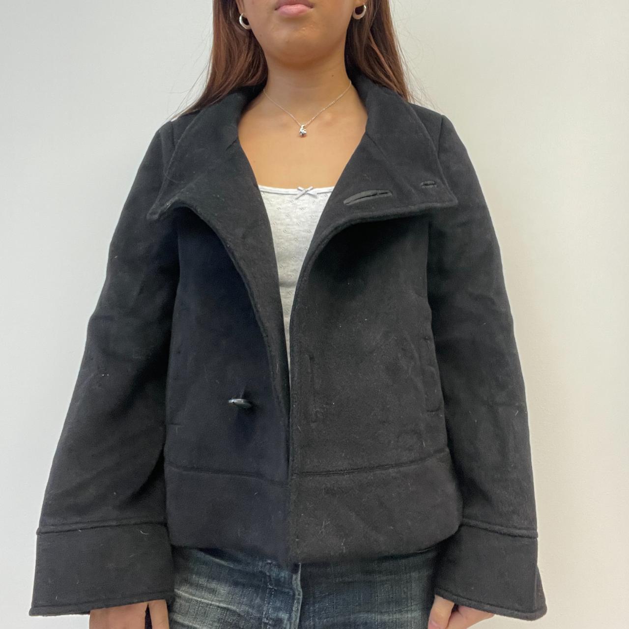 Black Wool Asymmetric Jacket