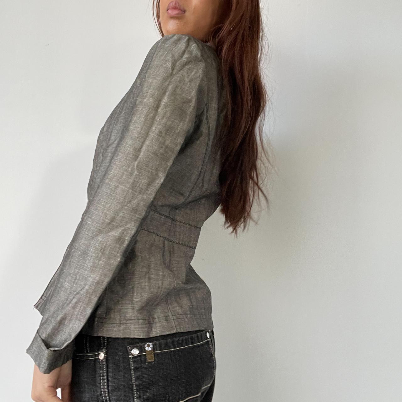 Grey/Brown Fitted Blazer