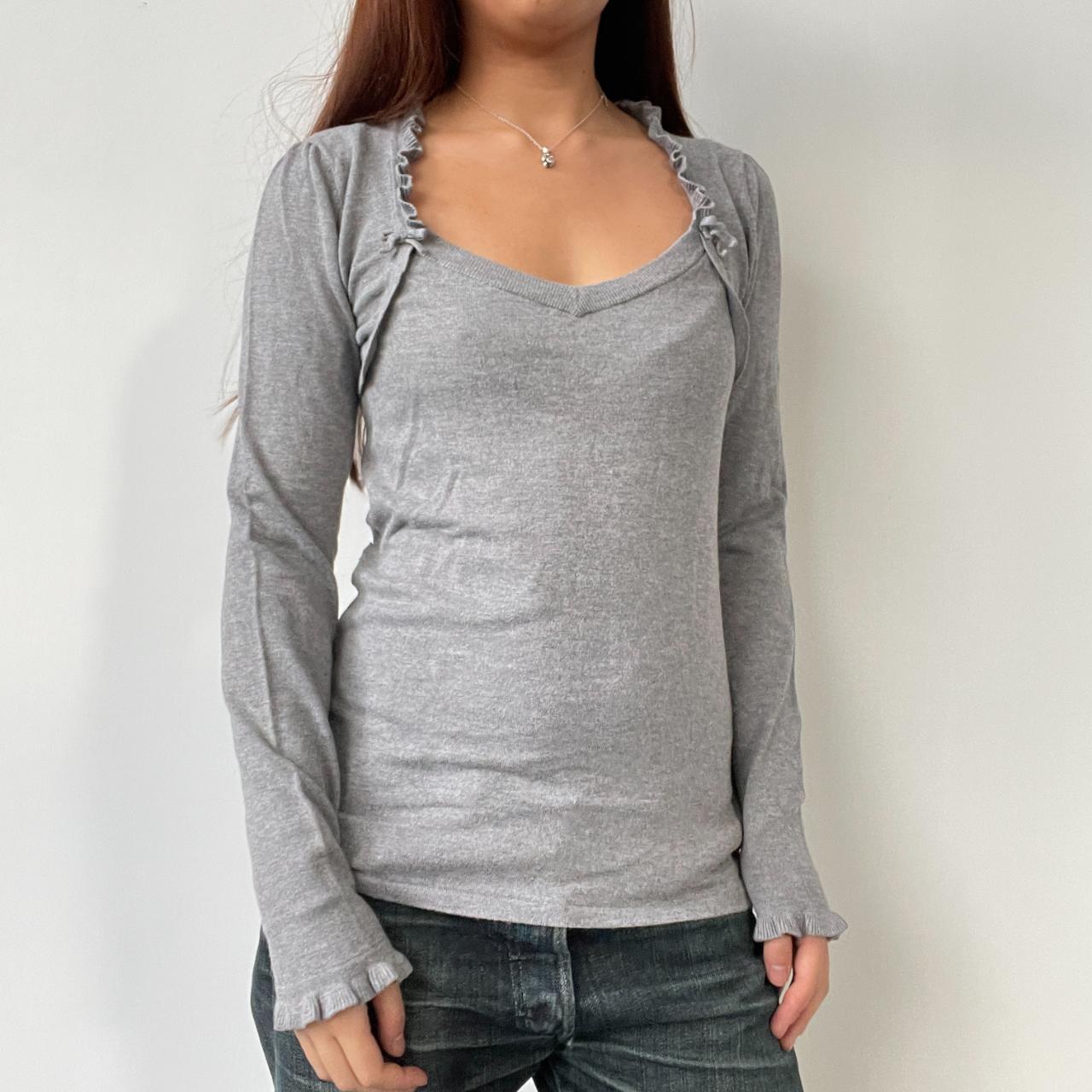 Grey Bolero Long Sleeve Top