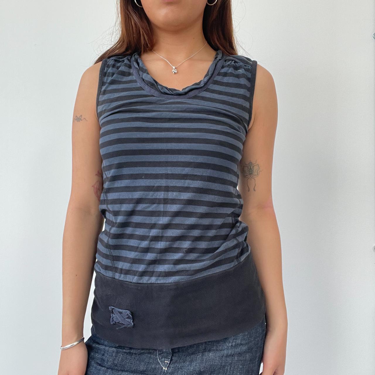 Navy blue Stripy Vest Top