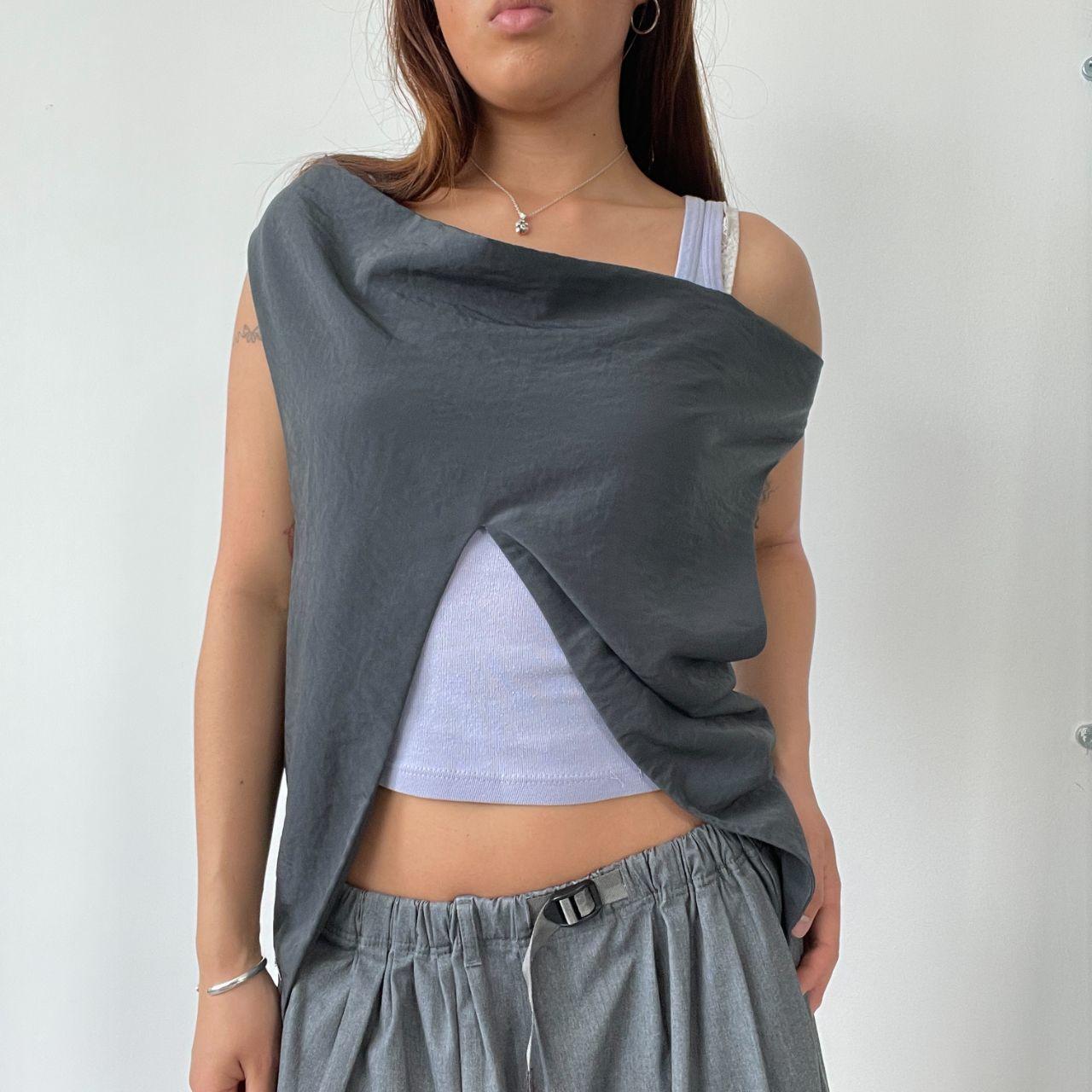 Grey Asymmetric Cop Copine Vest Top