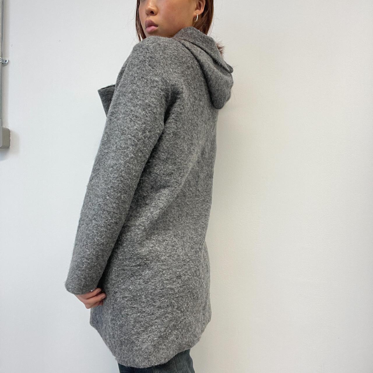 Charcoal Grey Hooded Trench Coat