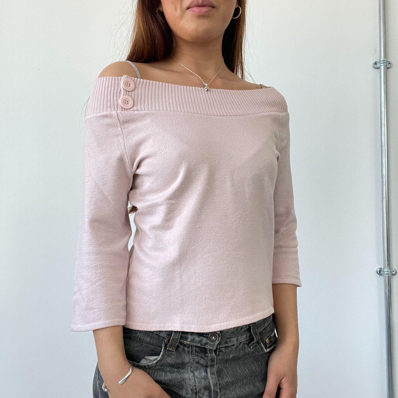 Baby pink Off Shoulder Jumper