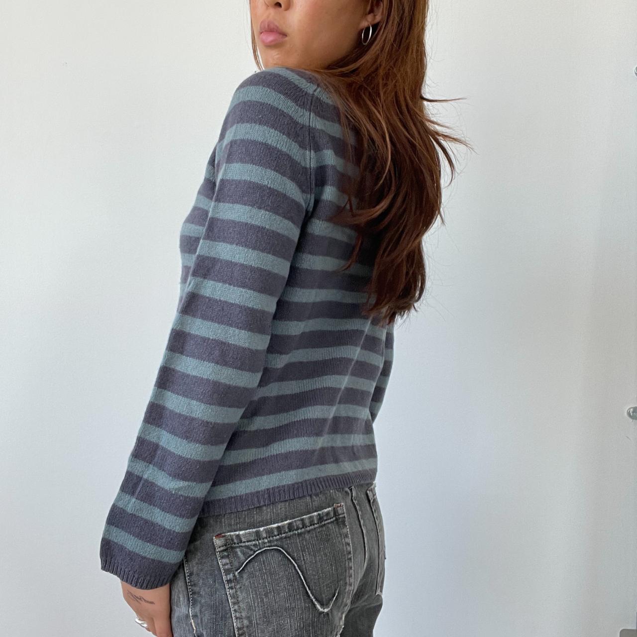 Blue/Teal Stripy Knitted Jumper
