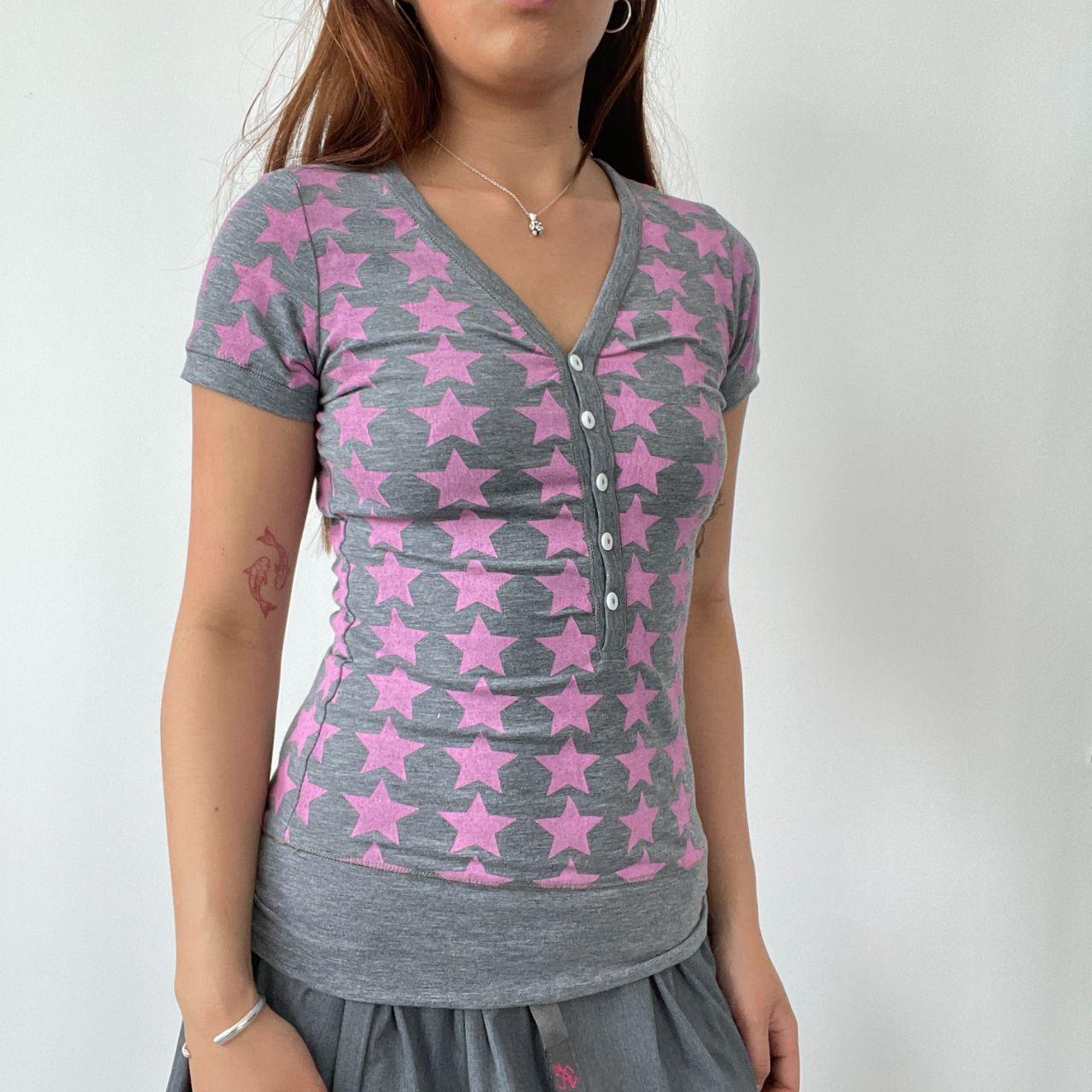 Pink/Grey Patterned Baby Tee