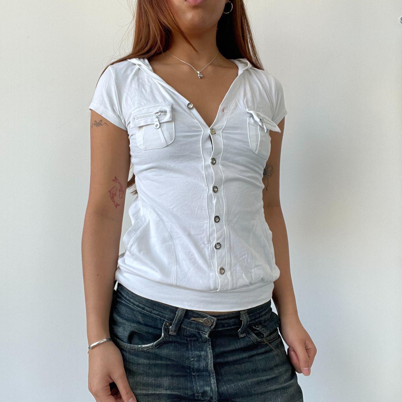 White Cargo Hooded Top