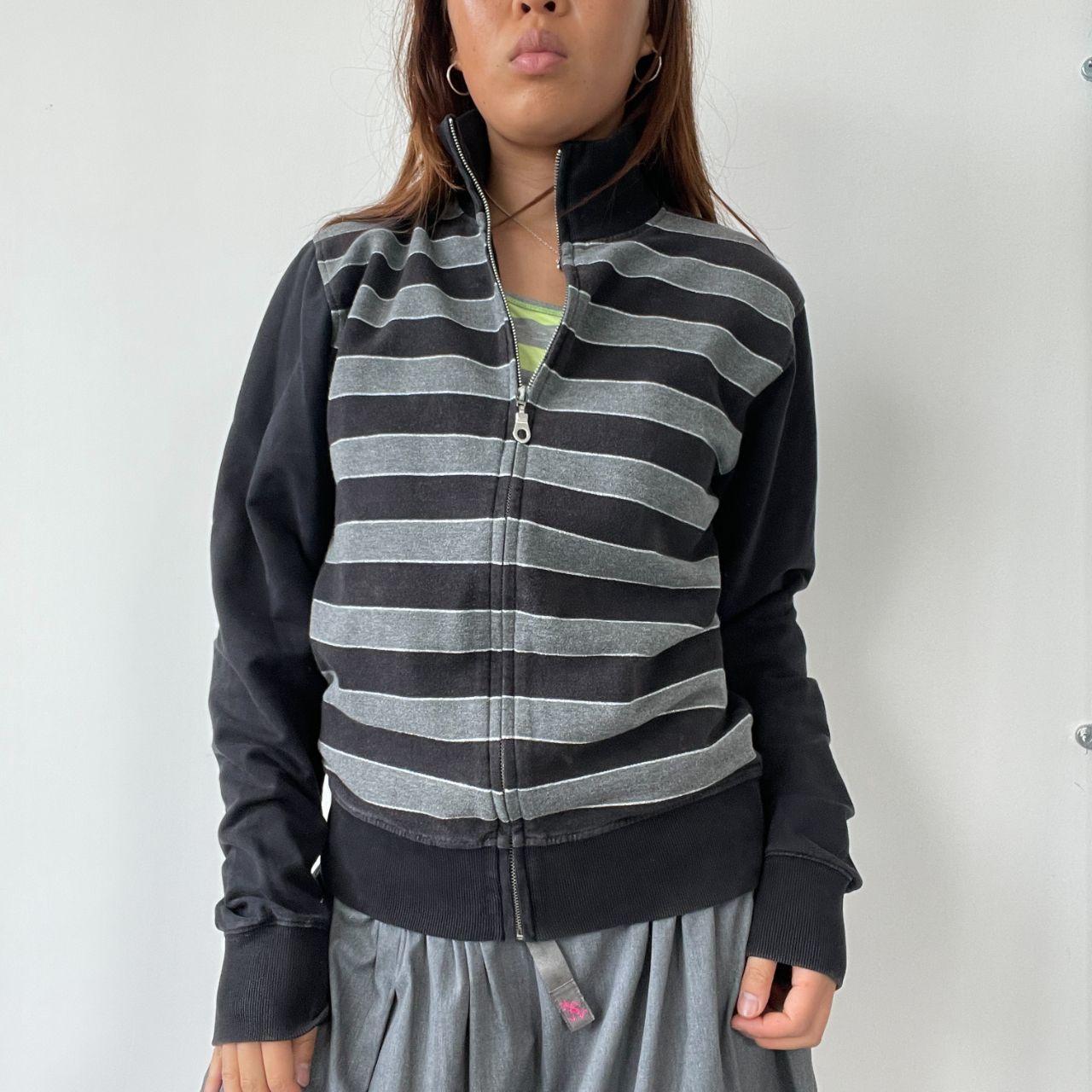 Black/Grey Stripy Track Jacket