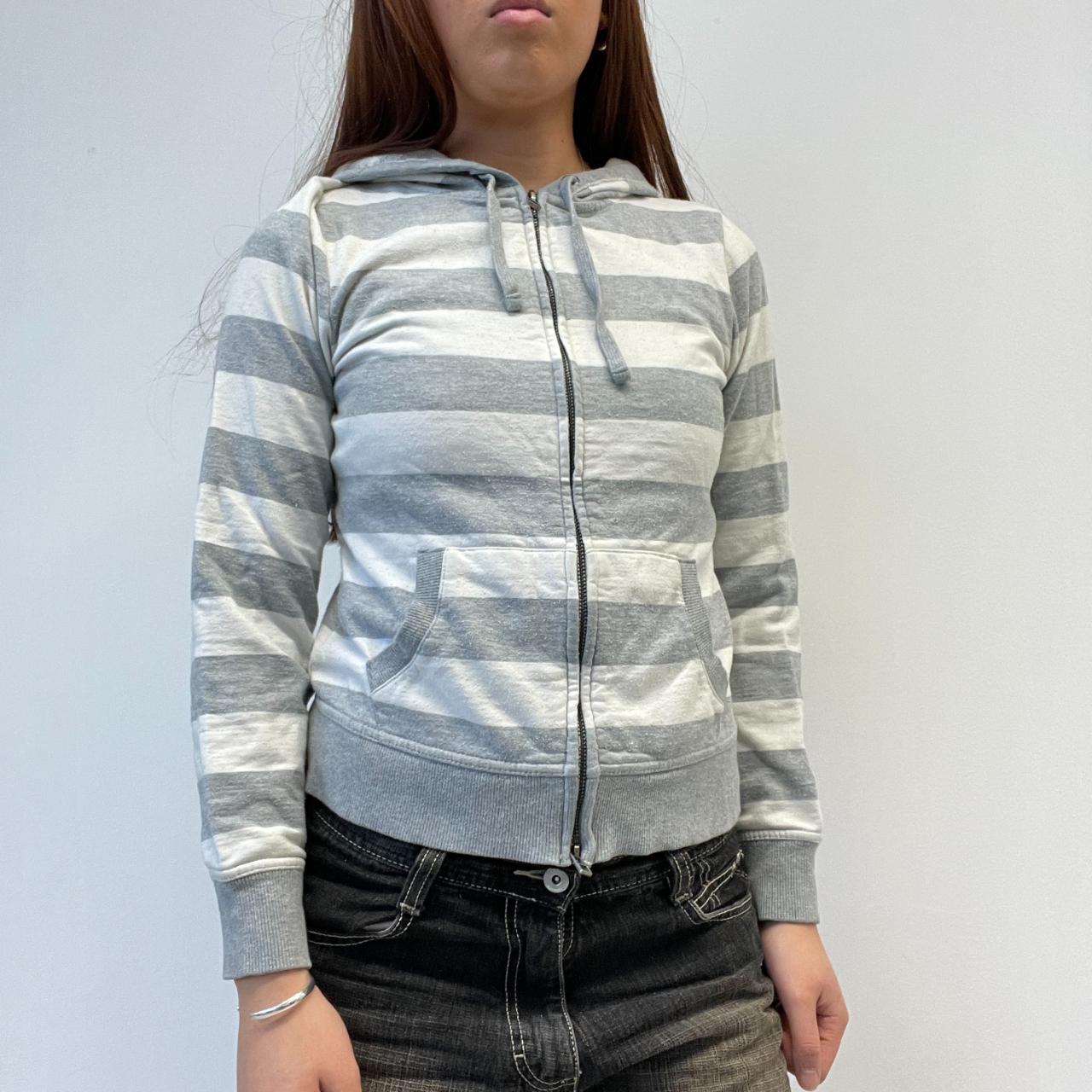Grey Stripy Hoodie