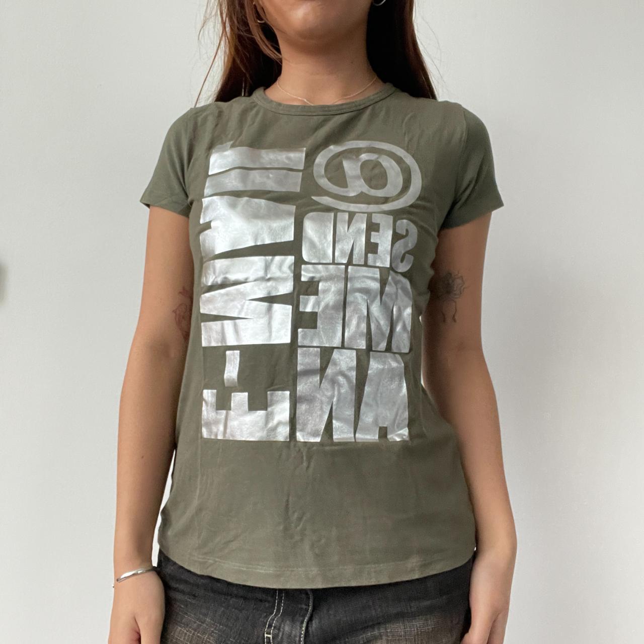 Khaki/Silver Graphic Tee