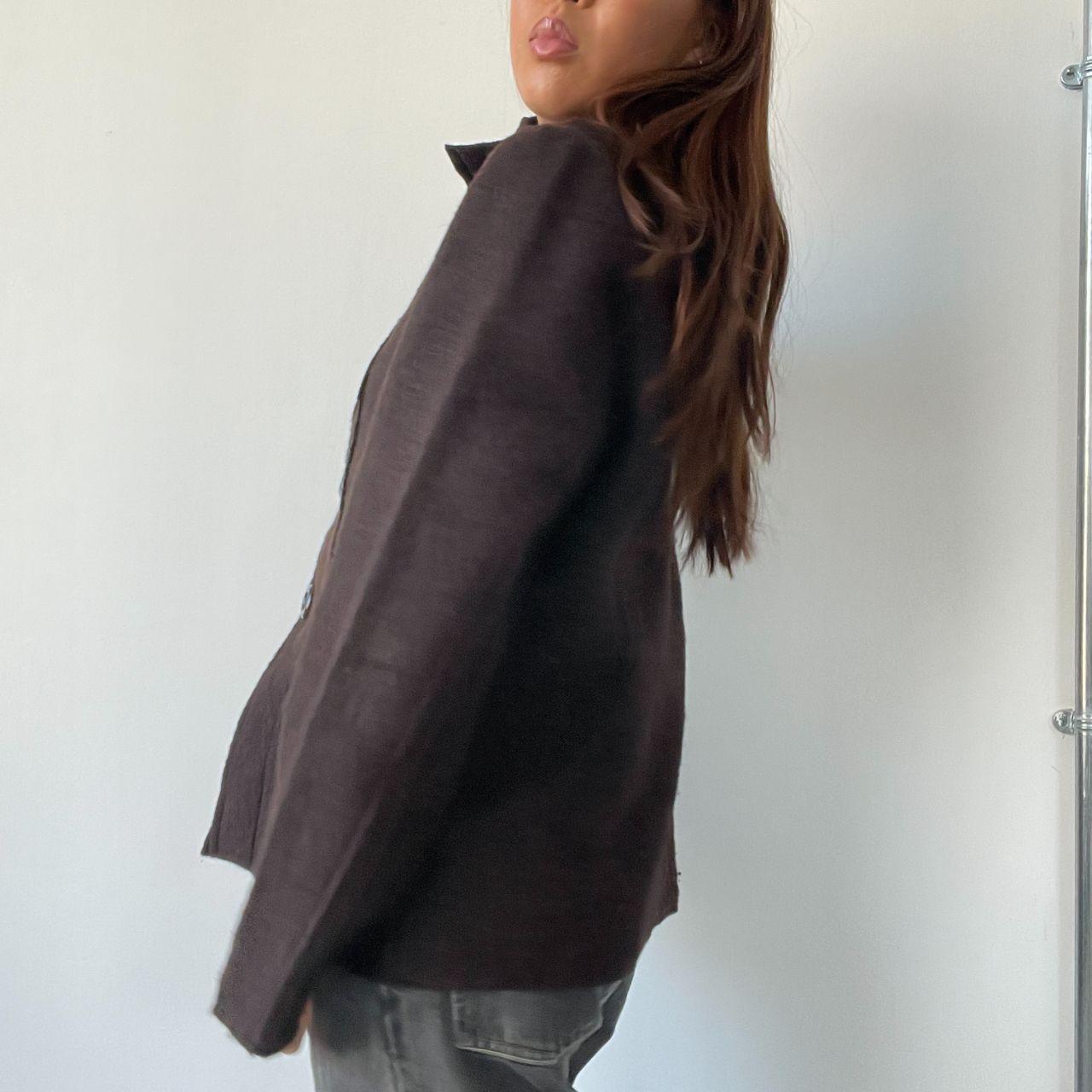 Brown Structured Collared Jacket