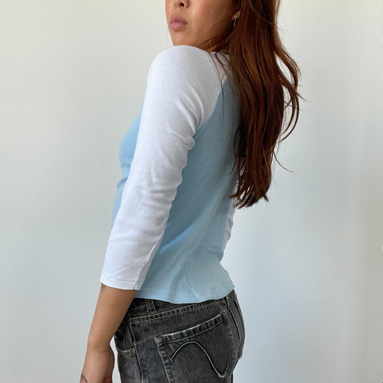 Blue/White Sporty Contrast Top