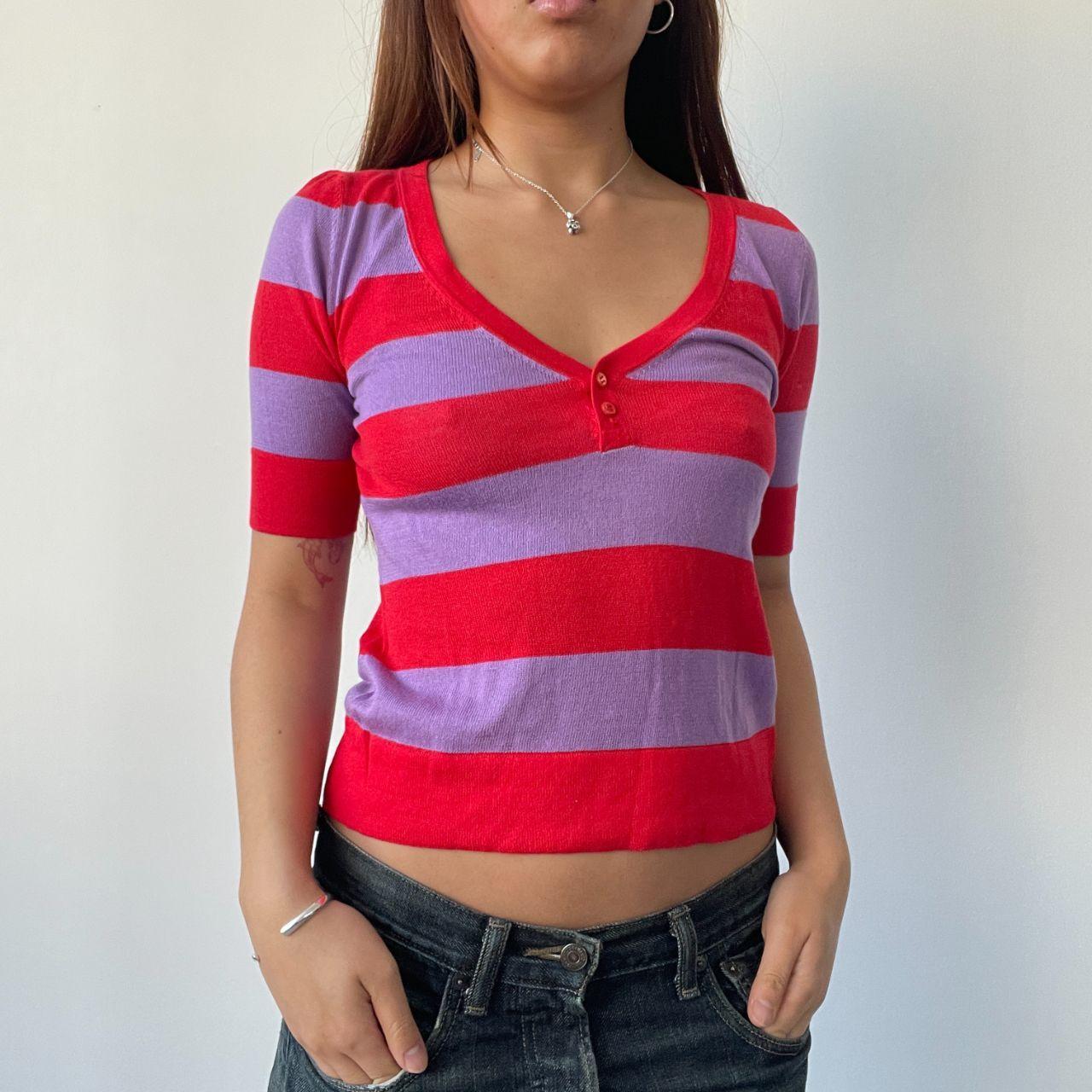 Red/Purple Stripy Knitted Top