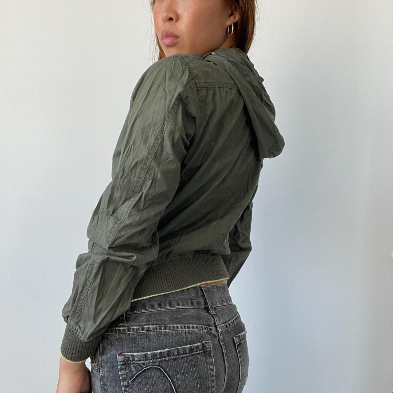 Khaki Green Hooded Utility Jacket