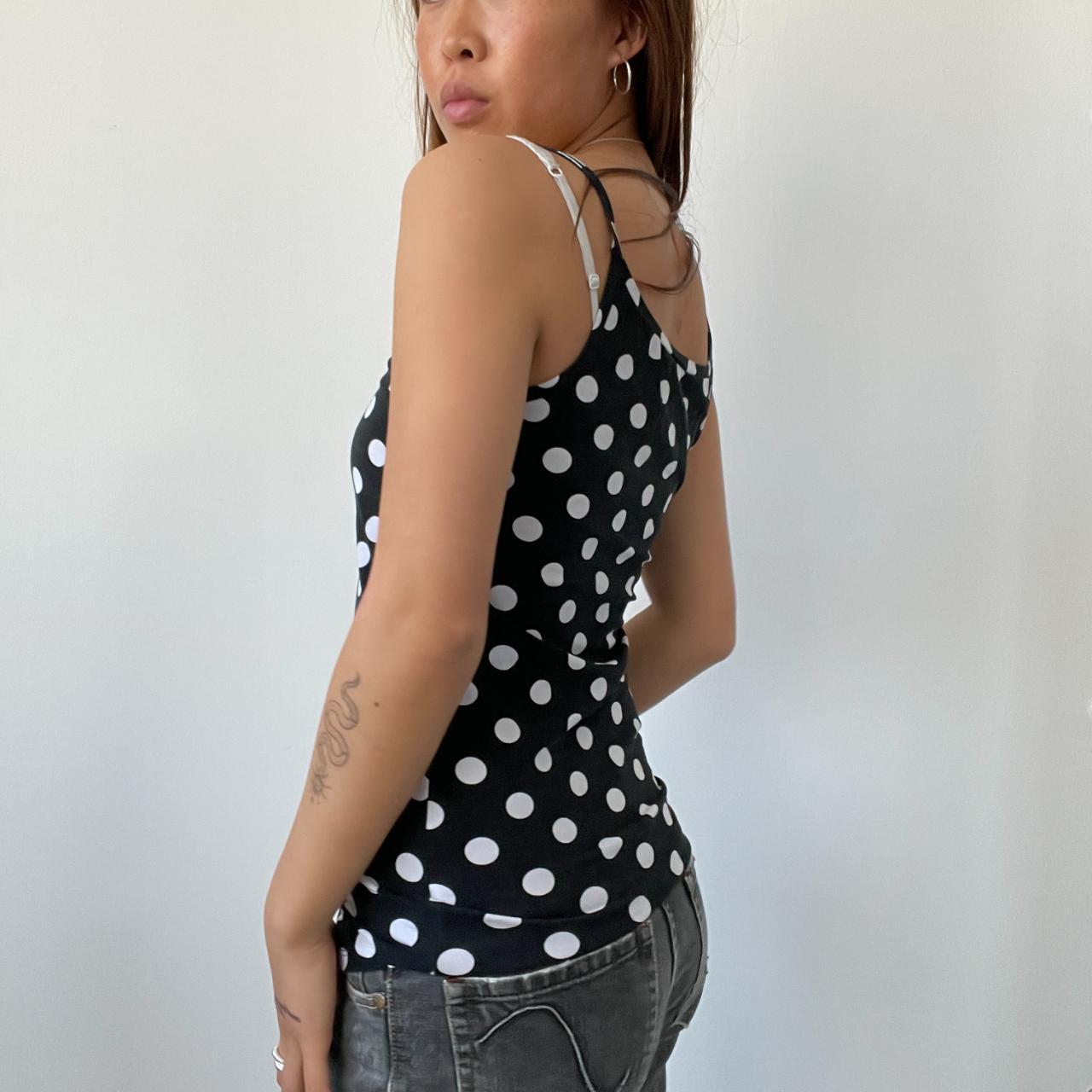 Black/White Polka Dot Vest Top