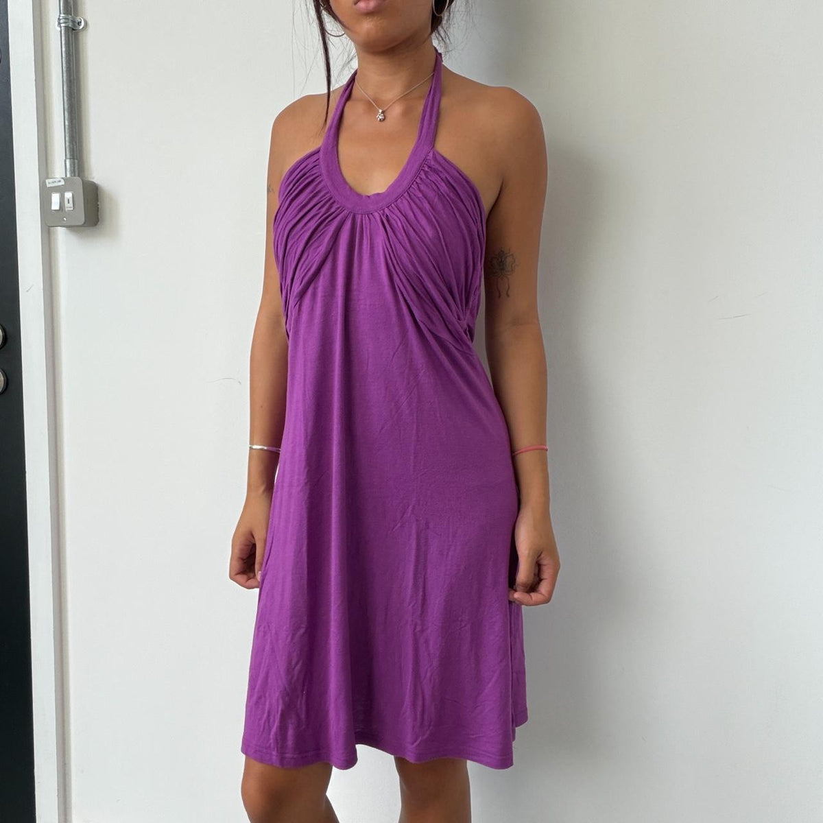 Vintage Purple Halter Dress