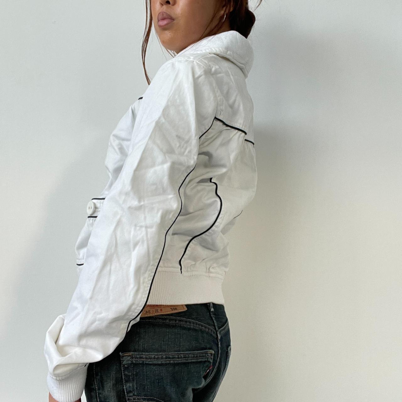 White Contrast Collared Jacket